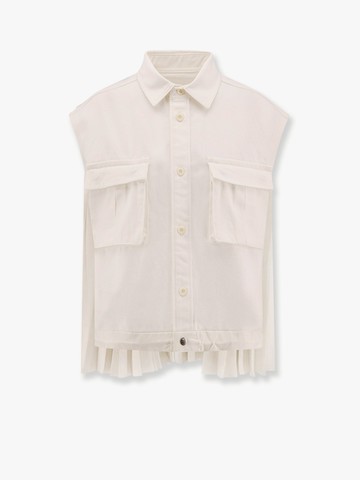 Cotton shirt with pleated insert on the back - SACAI - gender_Woman