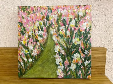 方形畫框原畫 / 夢境花田 Daylily - 老媽的畫作系列