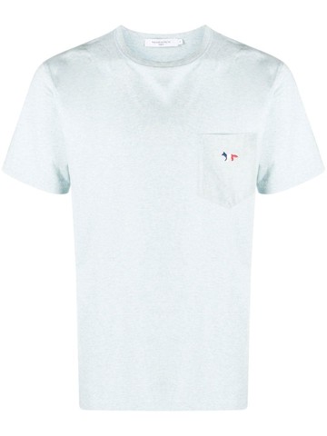 Maison Kitsuné - Tricolor Fox Head patch-pocket T-shirt - men - Cotton - L - Blue