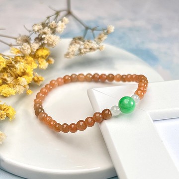 陽綠紅翡翡翠手珠手鍊 | 天然緬甸玉A貨翡翠 | 送禮