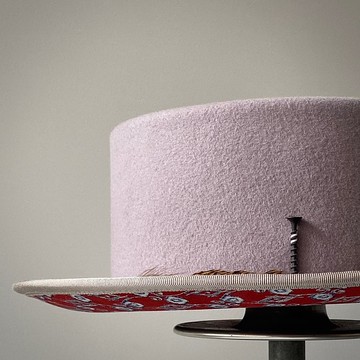 HYOKOU 手工 平頂帽-灰紫色