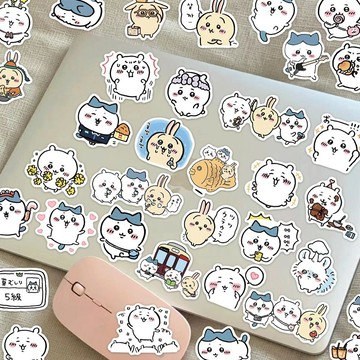【✨台灣出貨✨】60張卡通千川貼紙少女心可愛手書裝飾塗鴉電腦手機殼 diy貼紙 動漫 周邊卡通 可愛 貼紙 吉伊卡哇