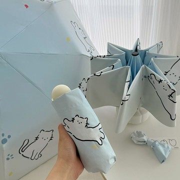 【臺灣-出貨】飛戀五折傘迷你超小晴雨兩用摺疊遮陽傘雨傘防曬紫外線輕便太陽傘
