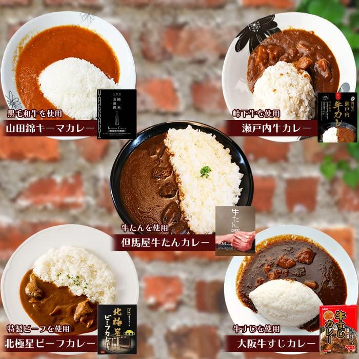 厳選 ご当地 牛 肉 レトルトカレー 詰め合わせ セット 5種類5食 (山田錦純米 牛すじ 但馬屋 牛たん 瀬戸内 ビーフ) お誕生日 お年賀