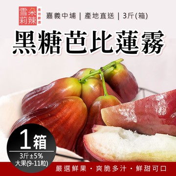 【雪莉朵辣嚴選】黑糖芭比蓮霧(3斤/箱)x1(七個工作天出貨)