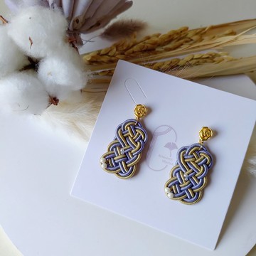 繞線編織結藝耳環 / 錦囊結