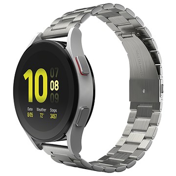 Sinjimoru 三鏈設計不鏽鋼金屬紀念款智慧手錶錶帶  Galaxy Watch 6/6 Classic/5/5 Pro/4/4 Classic/3/Active 2/1 (20mm)  1個  銀色