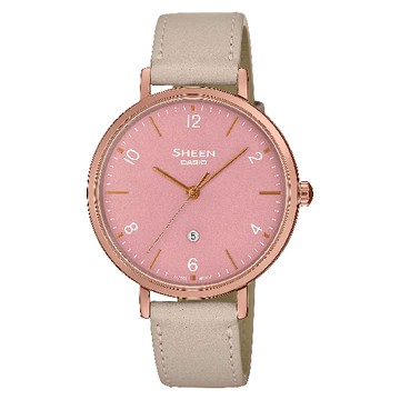 CASIO卡西歐 SHEEN系列 SHE-4562PGL-4A 都市色彩指針錶 玫瑰粉框 34mm