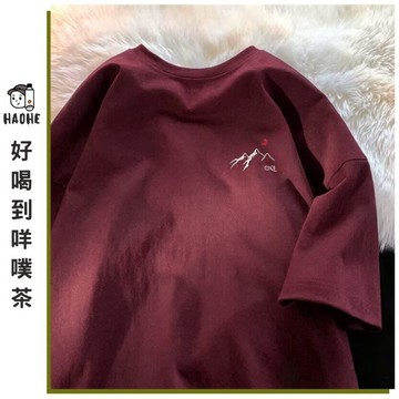 美式純棉短袖T恤男 高街嘻哈短袖 趣味印花短T Oversize寬鬆版 男生寬鬆上衣 夏裝衣服 透氣不悶熱 印花短T