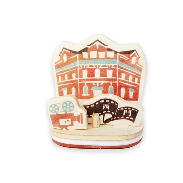 DIY印章明信片【印台灣-西門紅樓】特色景點 木製模型玩具