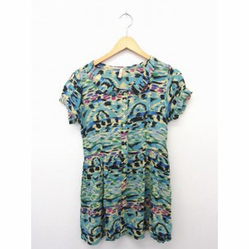 中古 アナザーエディション Another Edition アローズ ワンピース スカート 半袖 総柄 襟 グリーン 緑 通販 Lineポイント最大1 0 Get Lineショッピング