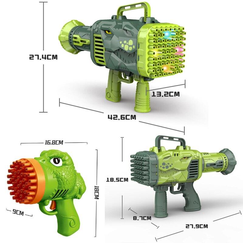 子供 バブルガン 恐竜 形 したおもちゃ ライト バブルブロワー 石鹸 魔法 泡 屋外おもちゃ 44 64穴