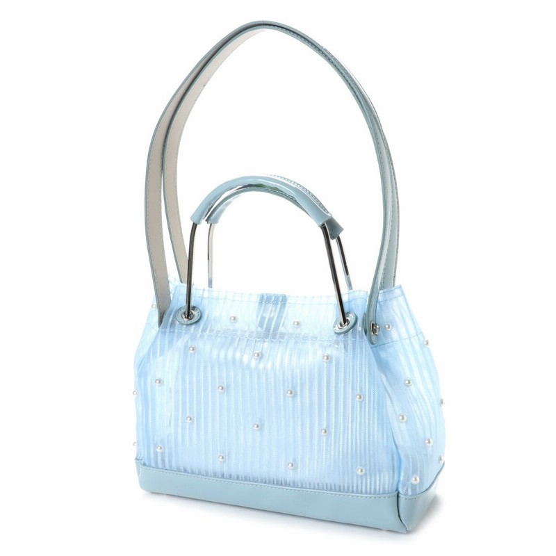 モード エ ジャコモ ビジュー Mode Et Jacomo Bijou パールモチーフ2wayチュールバッグ ライトブルーコンビ 通販 Lineポイント最大1 0 Get Lineショッピング