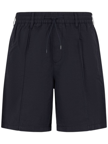 Emporio Armani - elasticated-waist shorts - men - Linen/Flax/Cotton - 50 - Blue