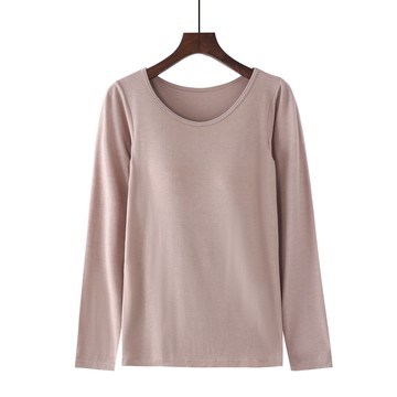 莫代爾柔軟涼感長袖Bra T-卡其色