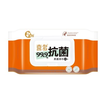 盒蓋型 喜多 99%抗菌濕巾加蓋款-80抽(6包)