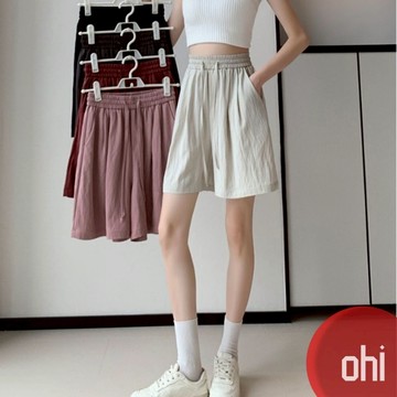 【ohi】冰絲短褲 鬆緊腰寬鬆大碼涼涼褲子 休閒百搭顯瘦 運動褲 休閒短褲 女生短褲 女裝 GPY8055
