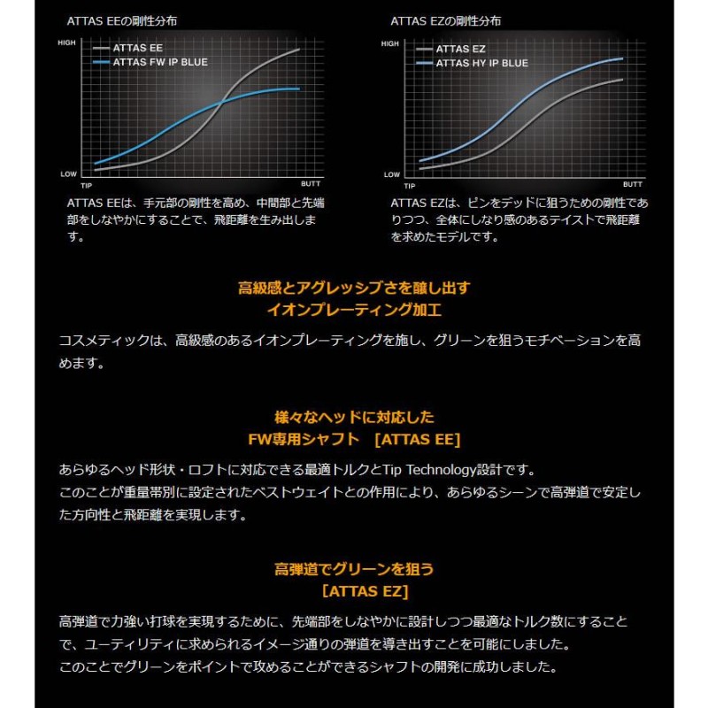 USTマミヤ ATTAS EZ350 / EZ370 アッタス ユーティリティシャフト