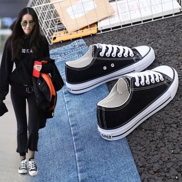 DD&OO夏季爆款帆布鞋小白鞋2025新款黑色輕便休閑平底板鞋布鞋