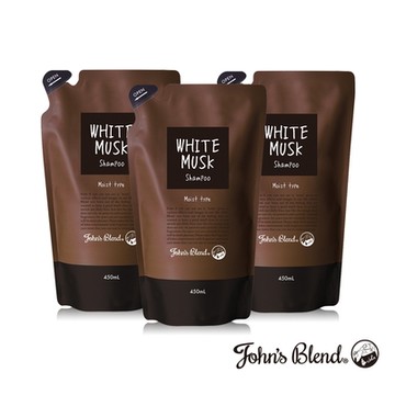 JOHN S BLEND/草本保濕洗髮精補充包-白麝香(450mL/包) 3入組