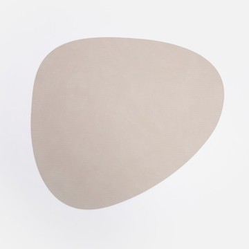 LIND DNA Corduroy皮革曲線餐墊 灰白