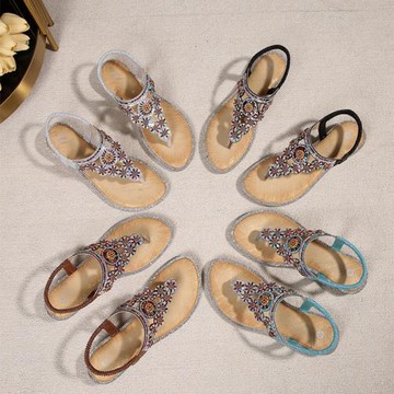 夾腳趾人字拖涼鞋女夏季外穿2026新款波西米亞民族風平底涼拖鞋子