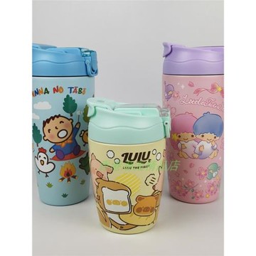 三麗鷗雙子星大口仔LULU豬可愛造型不銹鋼杯兩用真空吸管保溫杯