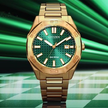 CITIZEN 星辰 玫瑰金限量版 光動能八角形格紋面手錶 新年開運 送禮推薦 BM7633-81X