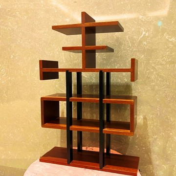 福氣滿堂-壺憩 原木 漢字櫃 文創 榫接 精品 展示櫃