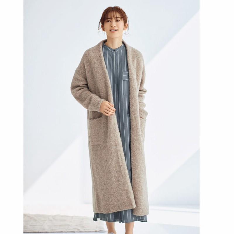 アルパカ混ニット ロングガウンカーディガン ライトベージュ １ ｓ 通販 Lineポイント最大get Lineショッピング