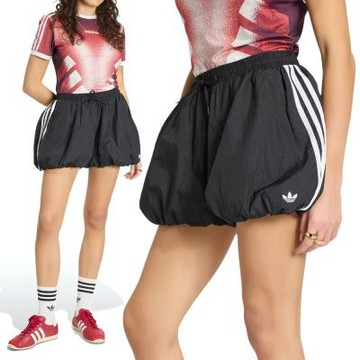 Adidas Balloon Shorts 女款 黑色 三葉草 穿搭 花苞裙 氣球裙 泡泡裙 休閒 短褲 KY5067