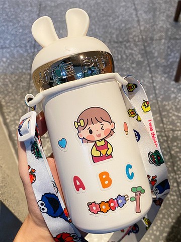 保溫杯女ins原宿風學生系杯子女可愛少女便攜水杯簡約清新森系