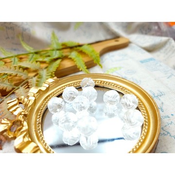 白水晶毛線球 水晶木頭串珠配件ii37