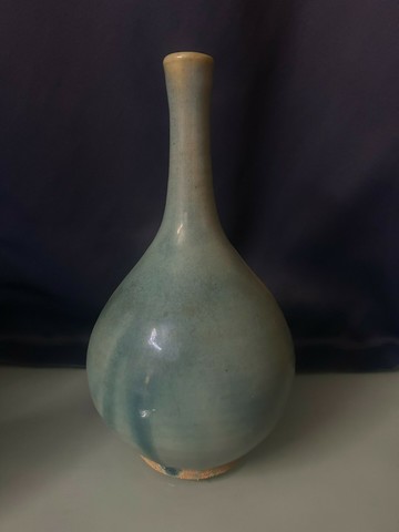 日本回流   老秋燒花瓶  全品，沒有任何破損，很美的一個藍