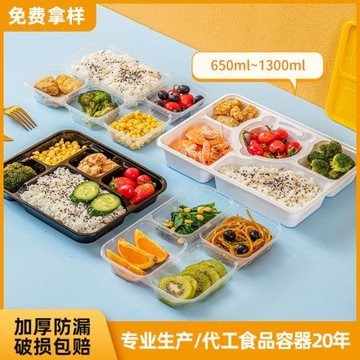 一次性飯盒多格快餐外賣打包盒二格三格四格五格PP長方形便當餐盒