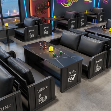 復古工業風酒吧清吧卡座沙發音樂餐吧燒烤店休閑咖啡廳小酒館桌椅 8143
