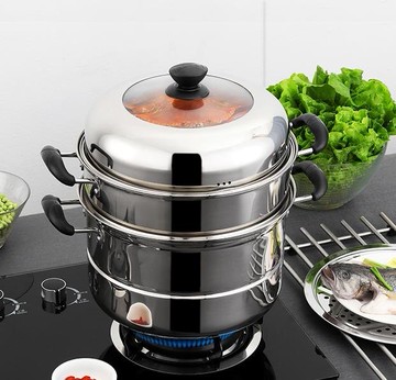 蒸籠 蒸鍋大容量不銹鋼加厚三層蒸籠饅頭家用籠屜雙層電磁爐煤氣灶專用