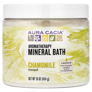 Aura Cacia, 芳香護理礦物質浴，寧靜洋甘菊，16 盎司（454 克）