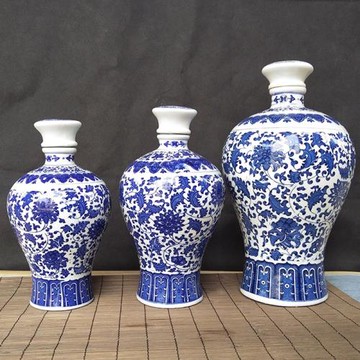 陶瓷空酒瓶景德鎮1斤2斤3斤5斤青花瓷酒壺家用密封酒罐泡酒壇酒缸