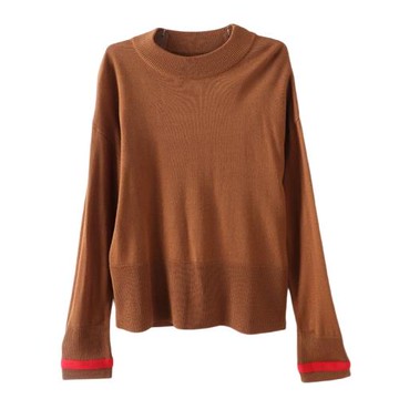 諾諾E站  時尚露背寬松圓領套頭毛針織衫 剪標