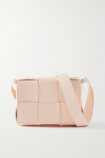 Bottega Veneta - Cassette Mini Intrecciato Leather Shoulder Bag - Pink - one size