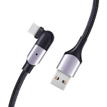 Type C公 - C公 Type-C 可彎頭充電線 傳輸線 快充線 電競 手遊 Type-C to USB-A-3A(1.2m/2m)