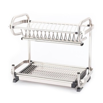 【LIFECODE】收納王不鏽鋼碗盤瀝水架(可掛牆)-14碟位