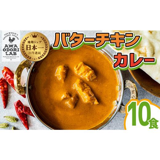 ふるさと納税 徳島県 海陽町 阿波尾鶏 バターチキンカレー  10人前 180g×10パック 国産 鶏肉 地鶏 あわおどり むね肉 カレー