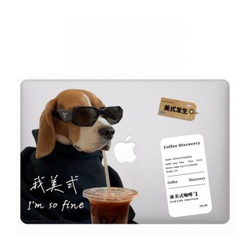 適用新款Macbook保護殼m3輕軟m1蘋果筆記本電腦套23款air薄殼透明m2pro13/14//15防摔2338創意可愛2442咖啡狗