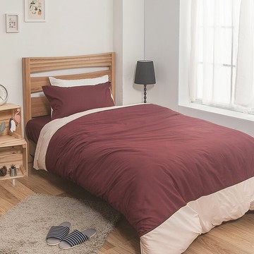 戀家小舖 100%精梳棉 床包 / 雙人特大【雙色系列-棗粉】 含兩件枕套台灣製