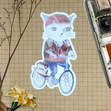 和紙貼紙/手帳貼紙 |喵肖像系列