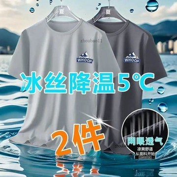 有貨在臺🚀99免運🚀夏季冰絲網眼短袖t恤男寬鬆大碼男裝簡約男士白色t透氣短袖1/2件