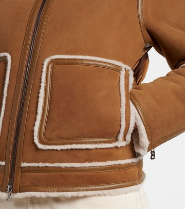 Bogner Pelina down-paneled shearling-trimmed suede jacket