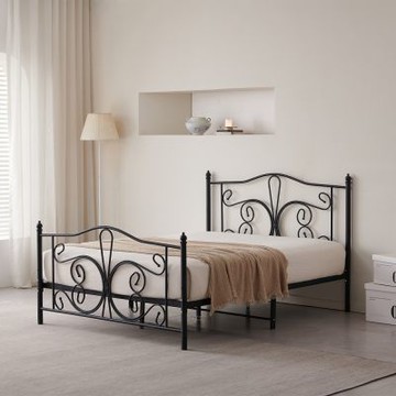 MUNA家居  2303型黑色6尺雙人鐵床  180X196X111cm